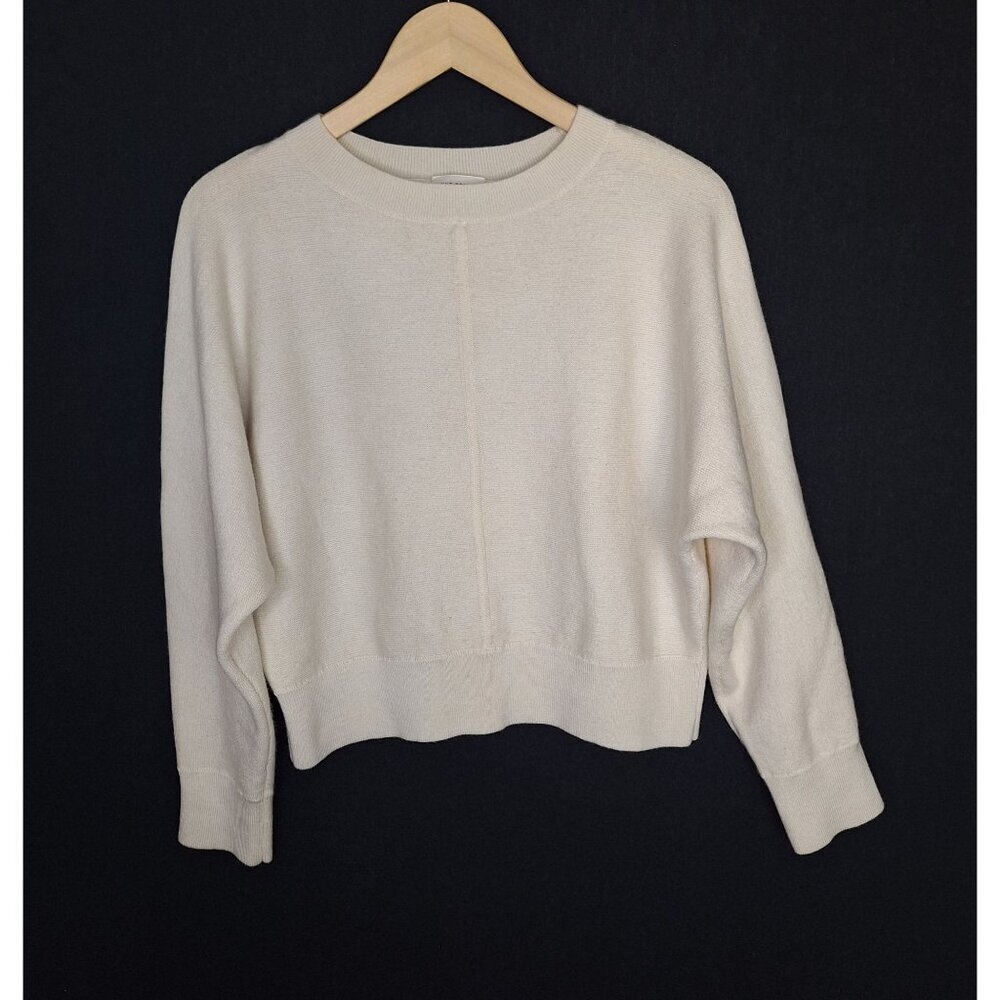 💙 The Reset R Label 100% Wool Cream Sweater Size L Quality Preppy Chic Old Mone